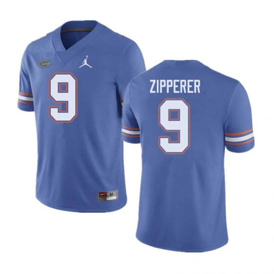 Men's Florida Gators #9 Keon Zipperer NCAA Jordan Brand Blue Authentic Stitched College Football Jersey EFV7262XS